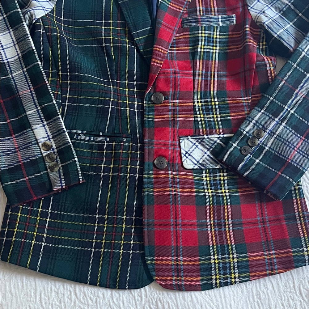 Classic Prep Holiday Plaid Cotton Blazer, size XL - Picture 3 of 5